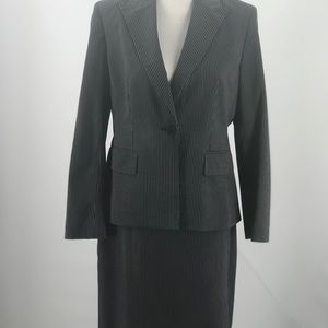 Anne Klein Gray/Black Stripe Skirt Set